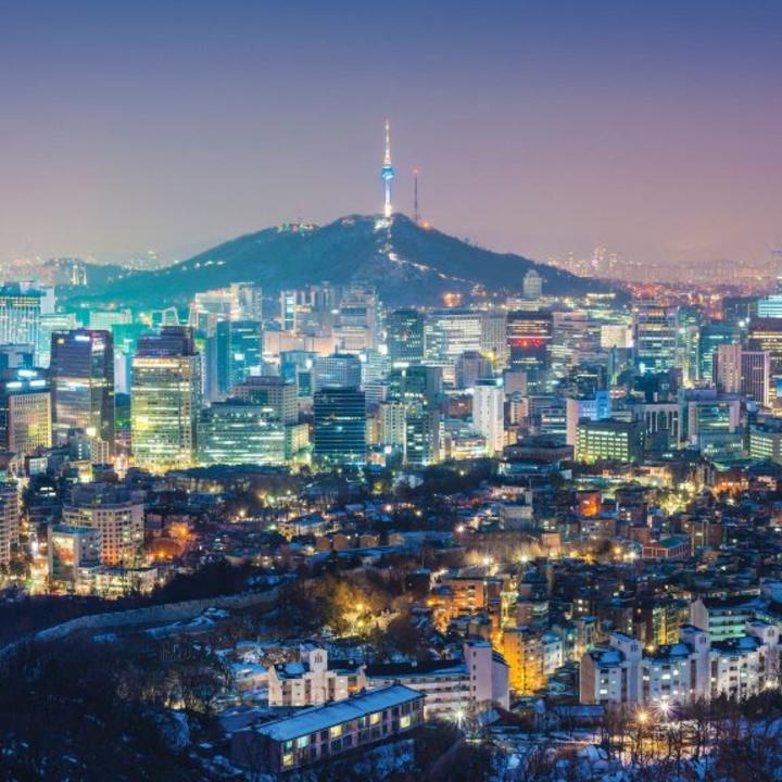 Skyline view of Seoul, South Korea.